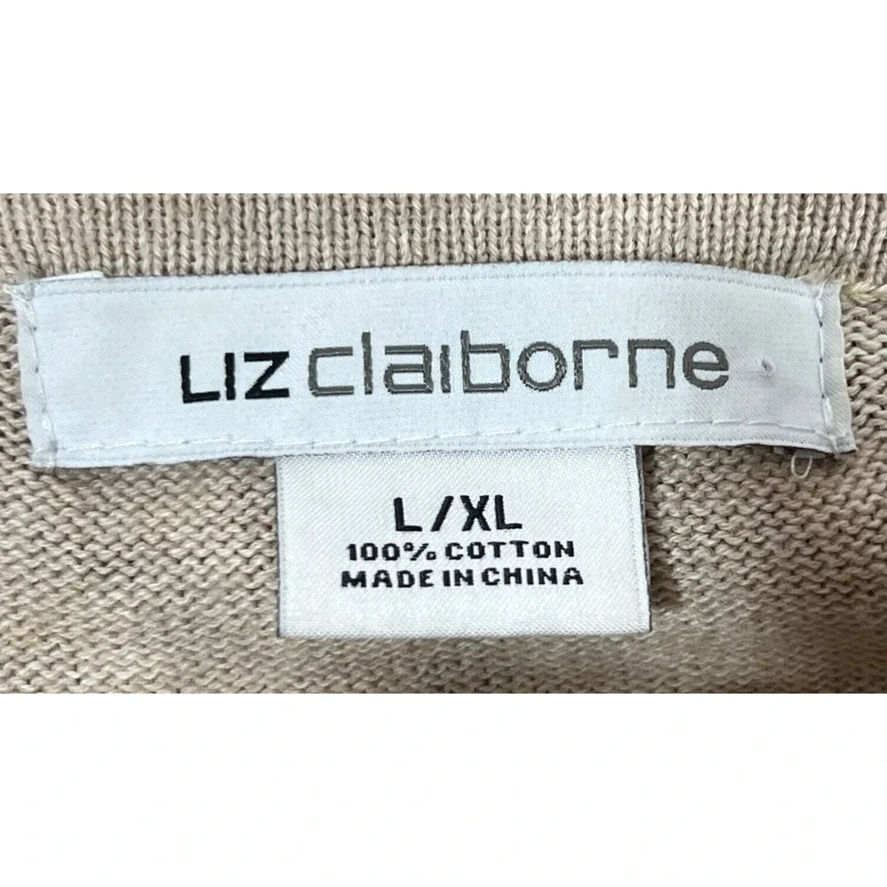 Liz Claiborne Poncho Wrap Womens L XL Cotton‎ Print Open Cape Shawl